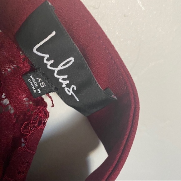 NWT Lulus Rayleigh Burgundy Lace Halter Dress - Picture 4 of 8